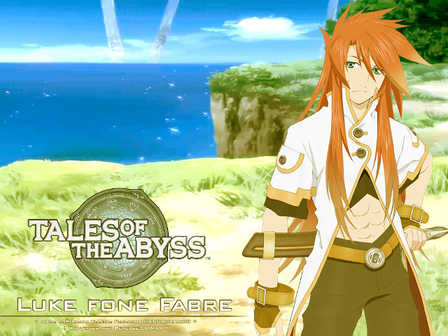 Red haired man sword lake free wallpaper for desktop - medium preview image