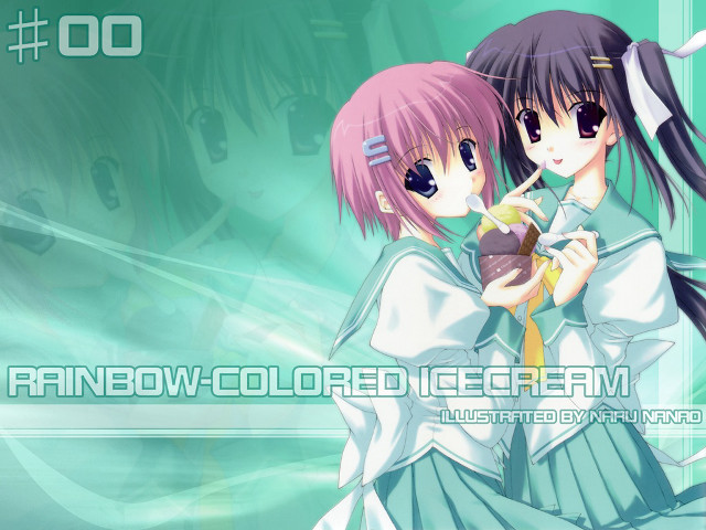 Anime girls pink black hair free wallpaper for desktop - medium preview image