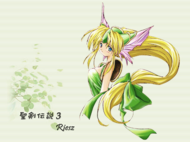 Cartoon girl green dress yellow free wallpaper for desktop - medium preview image