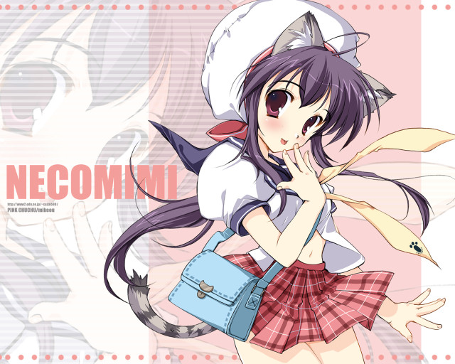 Necommi girl sailor outfit cat free wallpaper for desktop - medium preview image