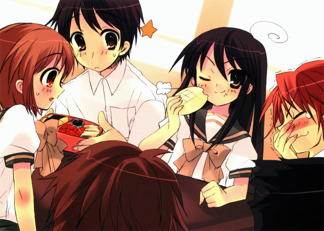 Group eating coffee anime shana free wallpaper for desktop - medium preview image