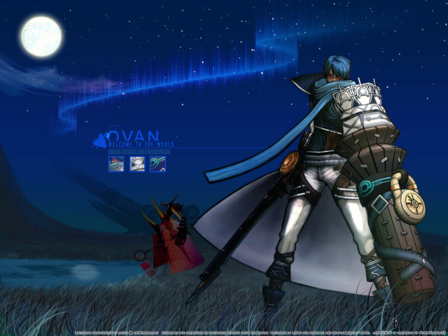 Man sword fullmoon night sky #2 free wallpaper for desktop - medium preview image