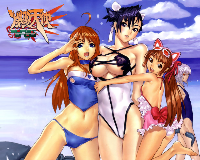 Beach anime girls bikinis otsukimi free wallpaper for desktop - medium preview image