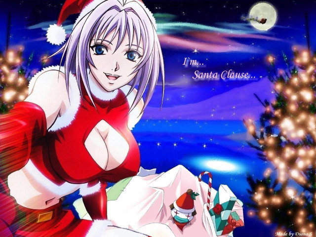 Santa woman bed christmas tree free wallpaper for desktop - medium preview image