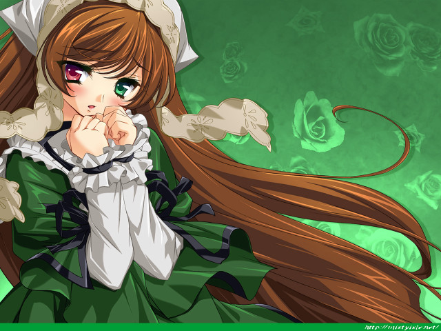 Alice girl green eyes long free wallpaper for desktop - medium preview image