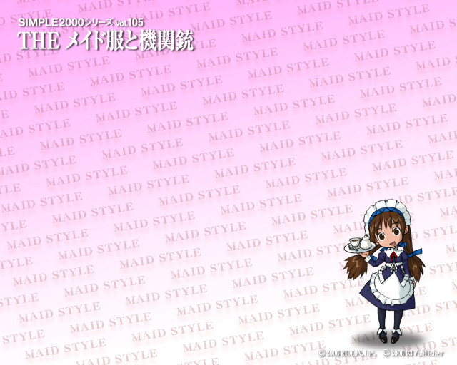 Maid girl cat pink background free wallpaper for desktop - medium preview image