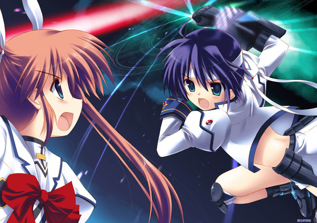 Anime girls bows long hair free wallpaper for desktop - medium preview image