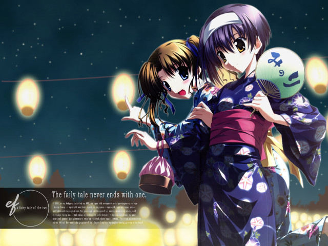 Anime couple hugging night sky free wallpaper for desktop - medium preview image