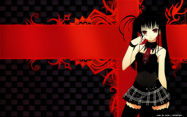 Girl black shirt red background free wallpaper for desktop - medium preview image
