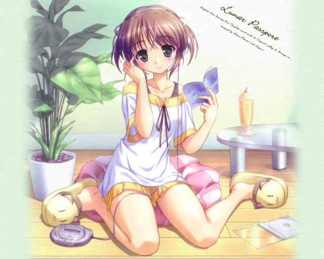 Girl teddy fan plant manga free wallpaper for desktop - medium preview image