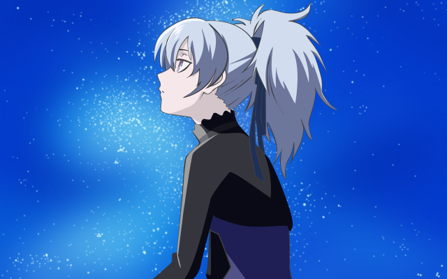 White hair astronaut starry sky free wallpaper for desktop - medium preview image