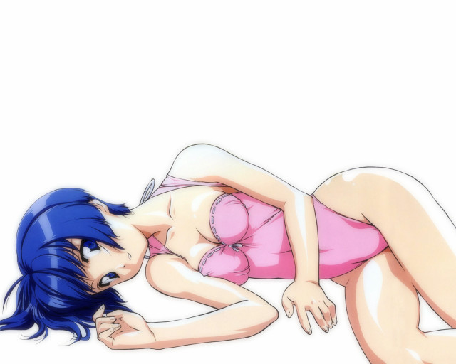 Pink bikini woman lying anime free wallpaper for desktop - medium preview image