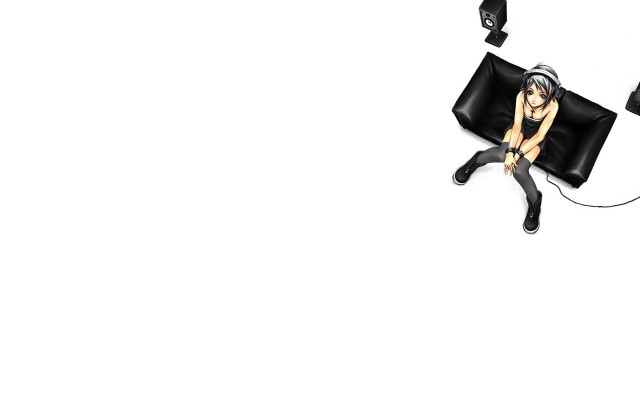 Woman sitting laptop microphone white free wallpaper for desktop - medium preview image