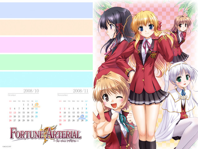 Anime calendar girls suit blush free wallpaper for desktop - medium preview image