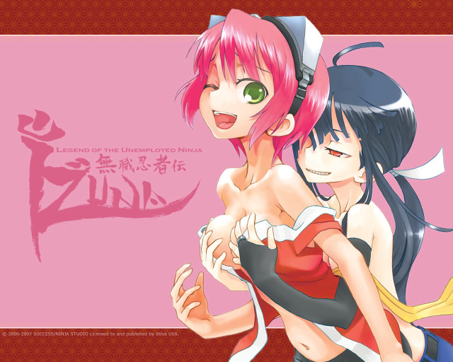 Pink haired girls hugging smiling free wallpaper for desktop - medium preview image