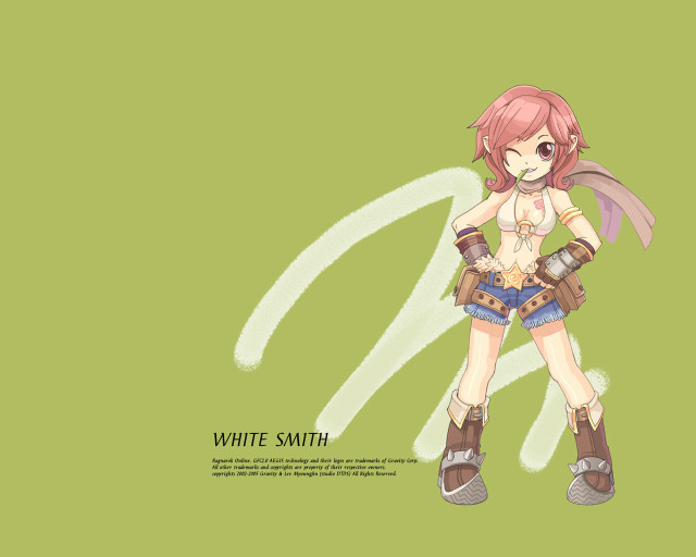 Pink hair girl green background free wallpaper for desktop - medium preview image