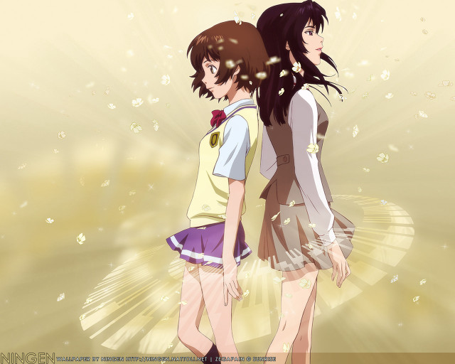 Anime girls bubbles stars beach free wallpaper for desktop - medium preview image