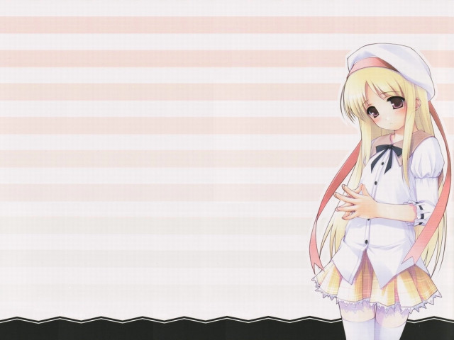 Blonde girl sailor outfit striped free wallpaper for desktop - medium preview image