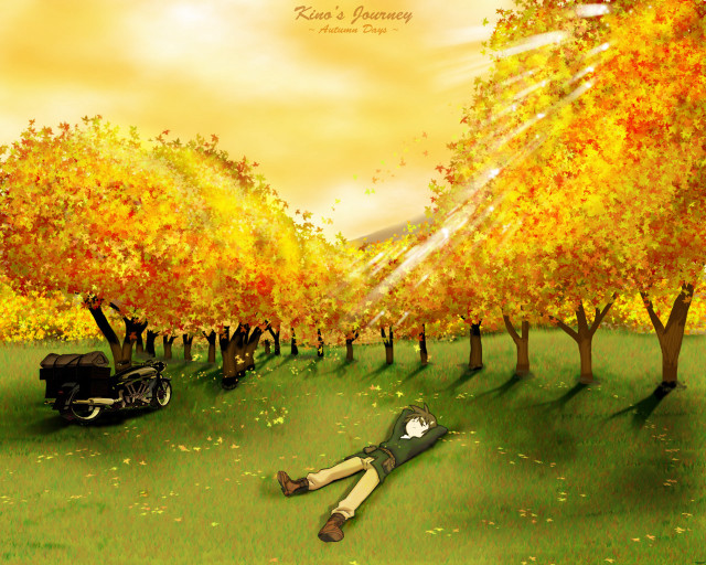 Autumn park fantastic realism storybook free wallpaper for desktop - medium preview image