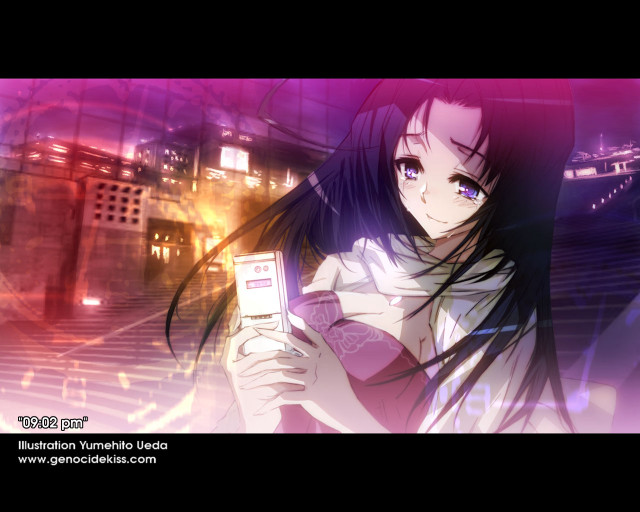 Girl city night anime phone free wallpaper for desktop - medium preview image