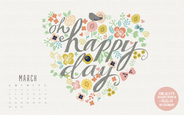 Calendar floral happyday crossstitch cheerful free wallpaper for desktop - medium preview image