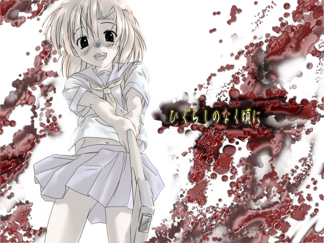 Blood splattered girl manga yandere free wallpaper for desktop - medium preview image
