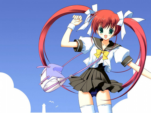 Alice girl backpack blue sky free wallpaper for desktop - medium preview image