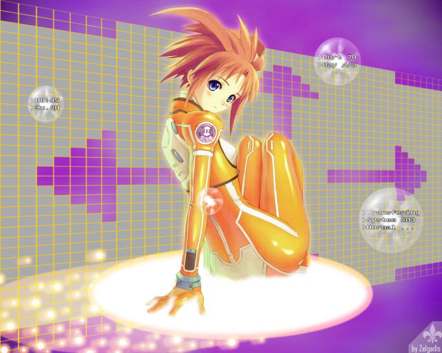 Cartoon girl bubbles purple background free wallpaper for desktop - medium preview image