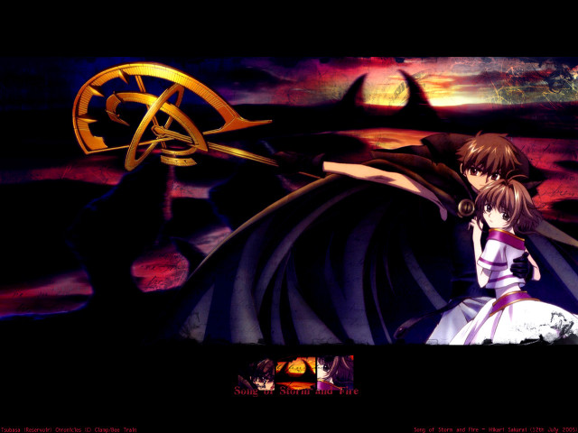 Anime girl sword dragon gold free wallpaper for desktop - medium preview image