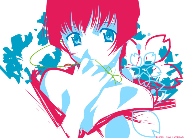 Red hair blue eyes flower free wallpaper for desktop - medium preview image