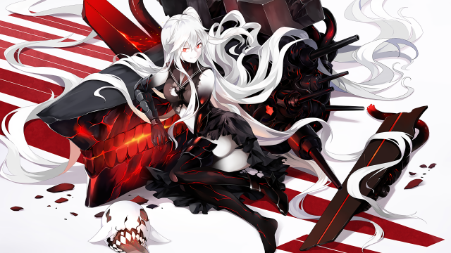 Woman white hair sword in free wallpaper for desktop - medium preview image