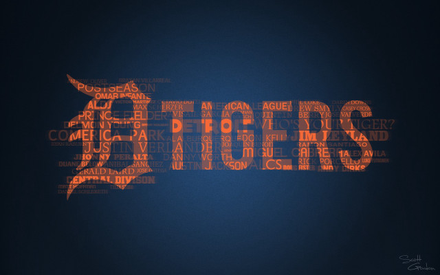 Tigers wordcloud orange blue dark free wallpaper for desktop - medium preview image
