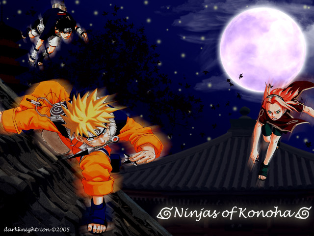 Full moon anime fantasy girl free wallpaper for desktop - medium preview image