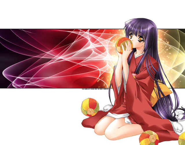 Red dress woman sitting colorful free wallpaper for desktop - medium preview image