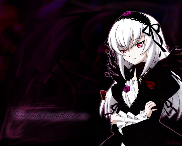 Silver rose gothic lolita portrait free wallpaper for desktop - medium preview image