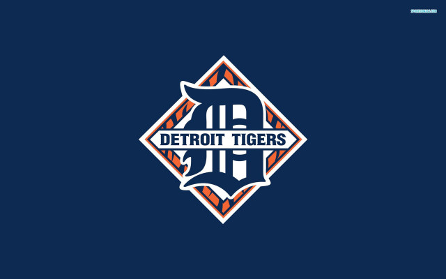 Detroit tigers logo blue background free wallpaper for desktop - medium preview image
