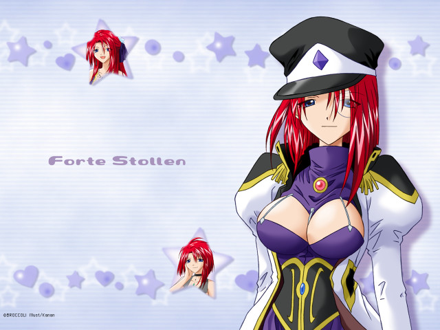 Woman uniform redhair sailorhat bluebackground free wallpaper for desktop - medium preview image