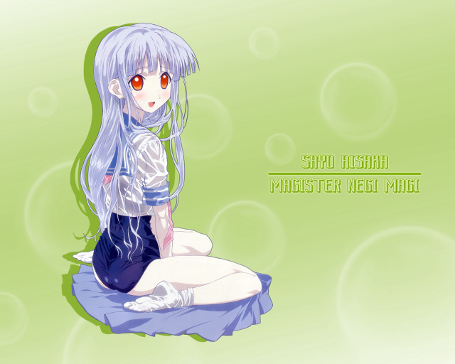 Anime girl long hair bubbles free wallpaper for desktop - medium preview image