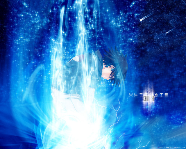Blue swordman stars lights aurora free wallpaper for desktop - medium preview image