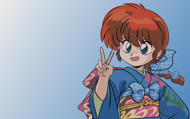 Ranma chan braid kimono blue free wallpaper for desktop - medium preview image