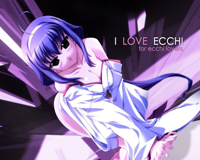Blue hair white dress purple free wallpaper for desktop - medium preview image