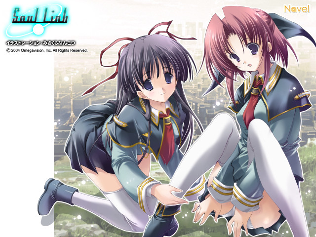 Soullight animegirls cityscape siblings schooluniform free wallpaper for desktop - medium preview image
