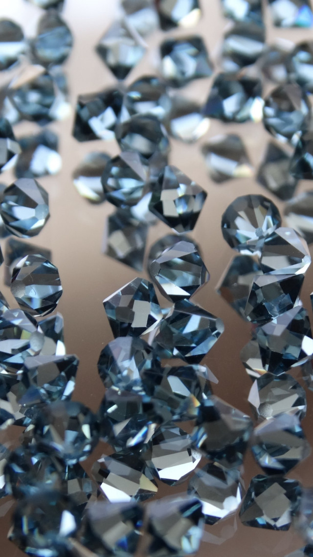 Blue diamonds table brown background free wallpaper for mobile - medium preview image