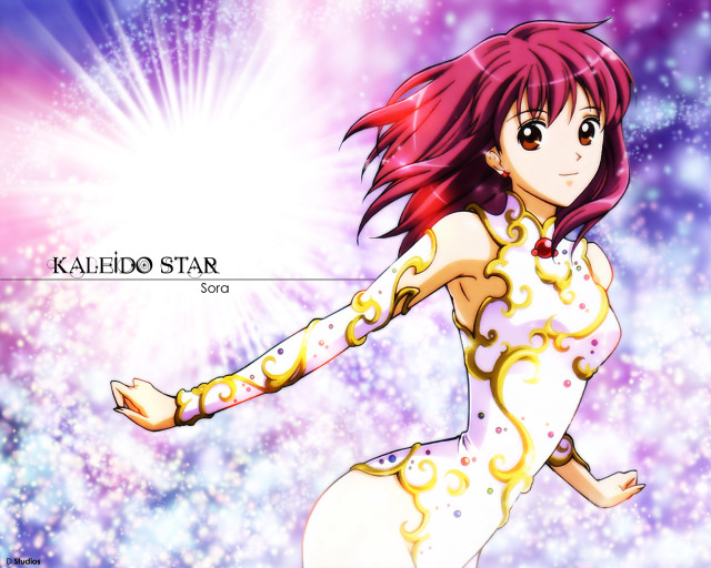 Red hair girl star background free wallpaper for desktop - medium preview image