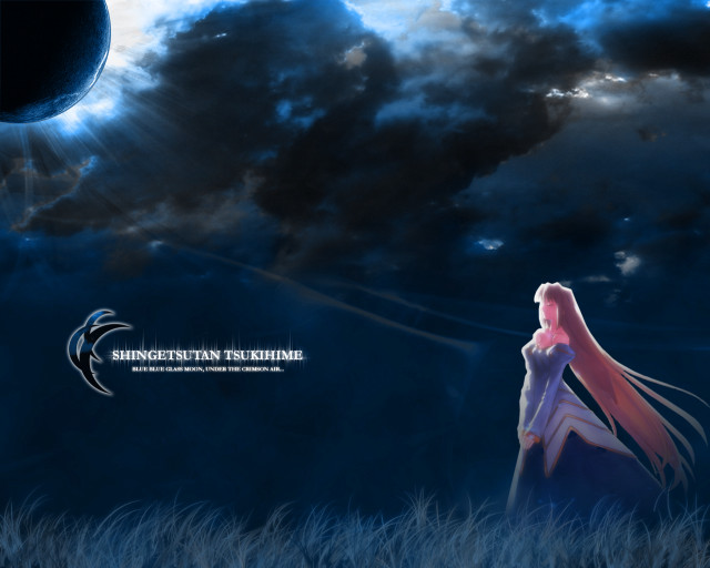 Woman field moon clouds bird free wallpaper for desktop - medium preview image