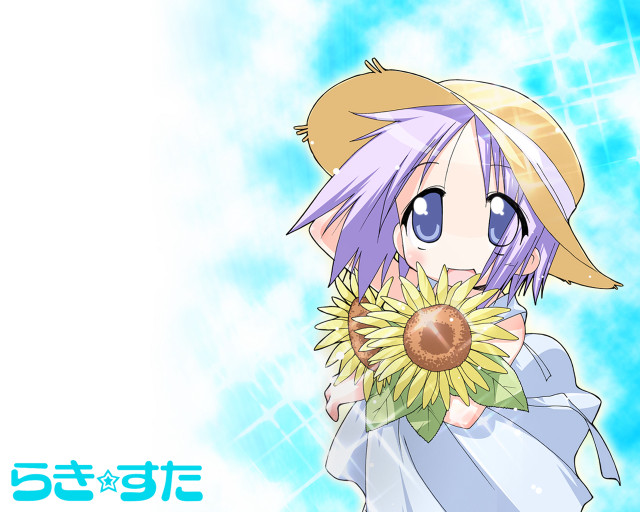 Girl flower sky anime hat free wallpaper for desktop - medium preview image