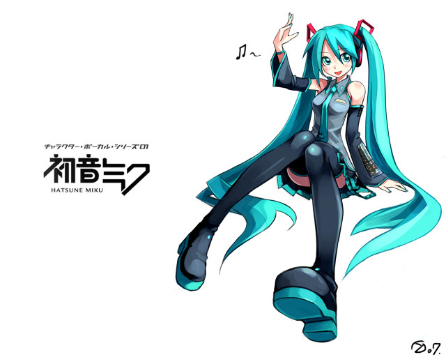 Blue haired woman sitting hatsune free wallpaper for desktop - medium preview image