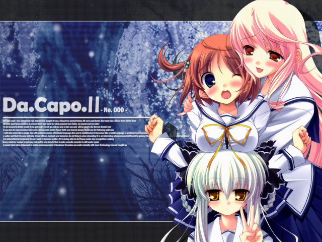 Pink hair white hair anime free wallpaper for desktop - medium preview image