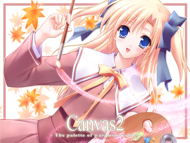 Anime violin character autumn leaves free wallpaper for desktop - medium preview image