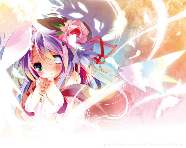 Girl flower cat ears angel free wallpaper for desktop - medium preview image